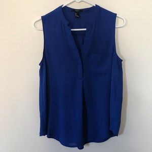 Forever 21 Sleeveless Blouse, Small, Royal Blue